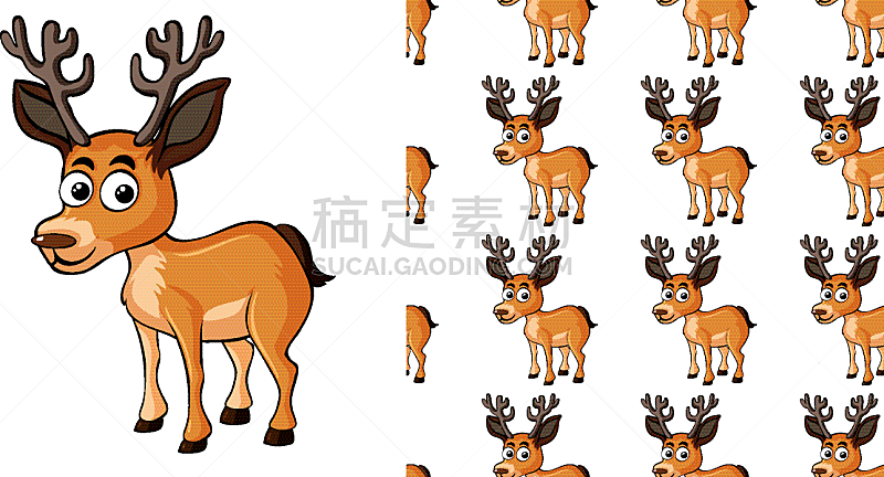 seamless background design with little deer