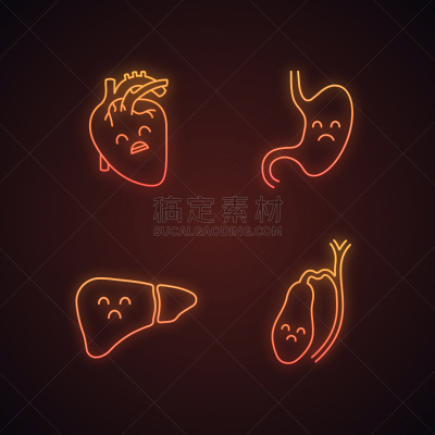 霓虹灯,计算机图标,悲哀,舞台,有序,背景分离,药,人类心脏,胃