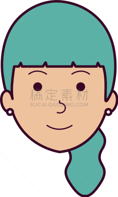 性格,头像,人的头部,分离着色,可爱的,肖像,图像,青少年,女人