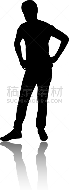 男人,分离着色,商务,安全,人,衬衫,摆拍,牛仔裤,思考,剪影
