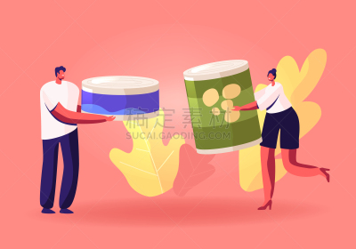 食品,成分,广口瓶,拿着,绘画插图,人,男人,概念,志愿者,矢量