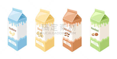 饮料,奶制品,牛奶,纸盒,植物,盒子,绘画插图,卡通,榛子,大豆