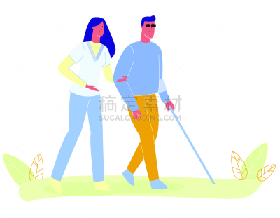 护士,女人,柳条,男人,盲人,横截面,人的眼睛,能力缺陷者,导游
