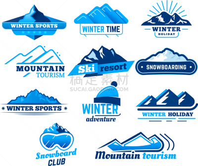 雪,品牌名称,冬天,标志,地形,山,证章,岩石,休闲,剪影