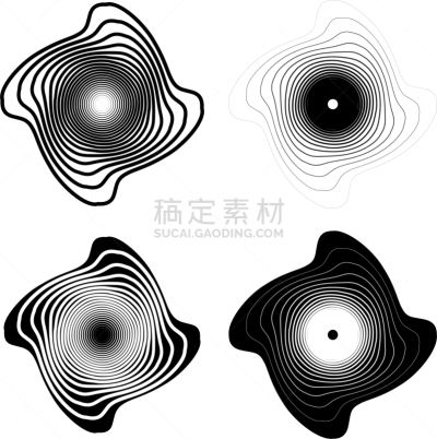 运动模糊,抽象,单色调,白色,不规则的,几何形状,多样,同心,布置