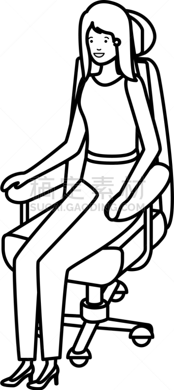 女商人,办公椅,头像,车轮,扶手椅,椅子,女人,设备用品,装饰物,坐