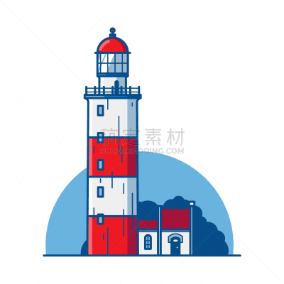 lighthouse with a small house