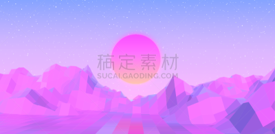 矢量,抽象,海洋,粉色,蒸气波,山,地形,宁静,在上面,蓝色背景