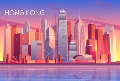 城市,现代,背景聚焦,卡通,未来,商务,河流,散步道,天空,建筑