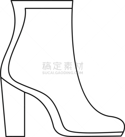 鞋子,女人,瘦弱,计算机图标,线条,分离着色,轮廓,高雅,鞋具,图像