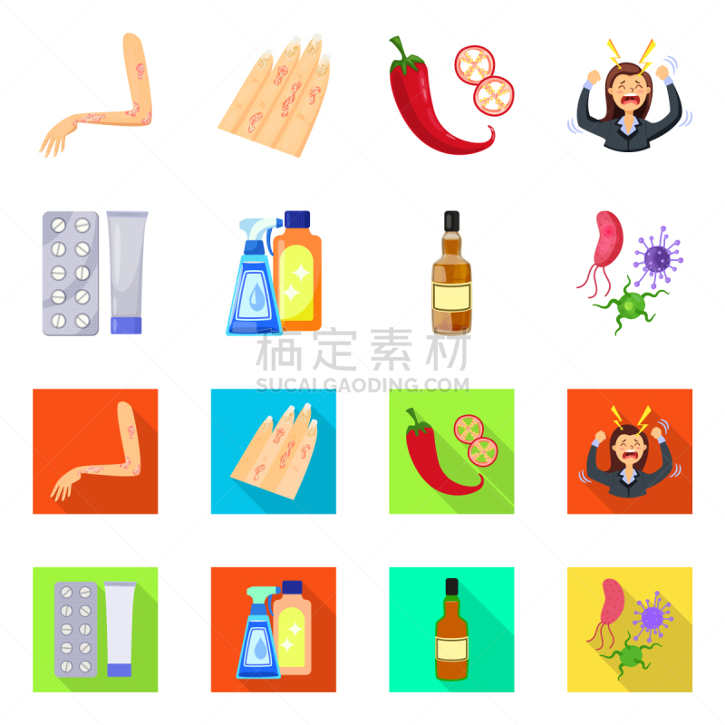 健康保健,品牌名称,痛苦,舞台,设计师,女人,皮炎,红色,化学制品,生病