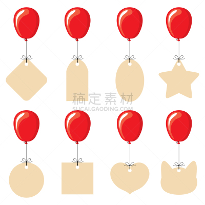 标签,气球,与众不同,形状,事件,背景分离,风,节日,欢乐,绘画插图