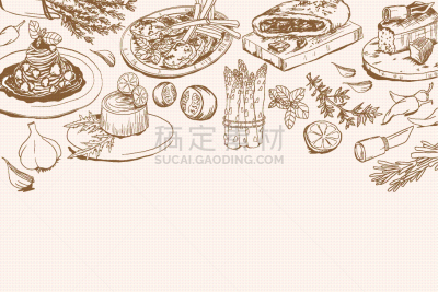 成分,分离着色,奶酪,比萨饼,牛排,蔬菜,菜单,食品,午餐