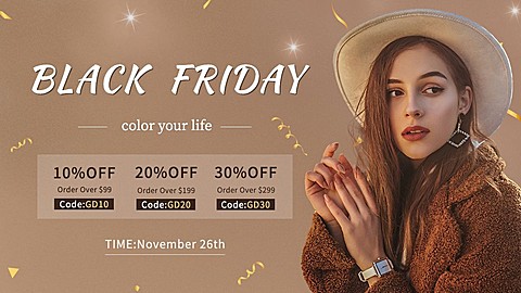 时尚黑色星期五服装女装跨境电商海报banner