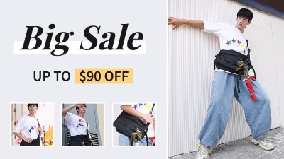 跨境电商男装打折促销活动海报banner