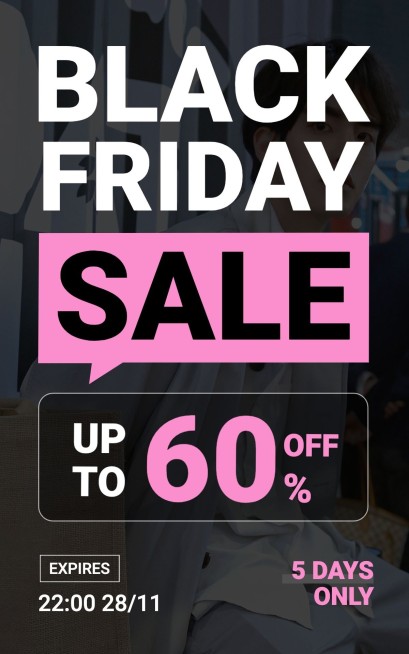 创意排版黑色星期五通用跨境电商竖版海报预览效果
