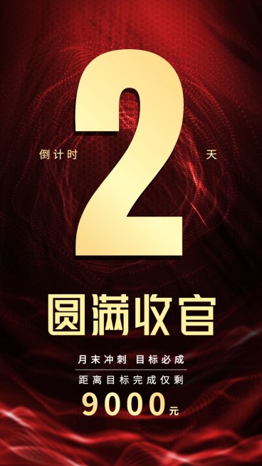 金融保险月底冲刺大字竖版海报预览效果