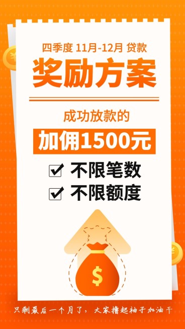 金融行业员工激励奖励方案大字海报预览效果