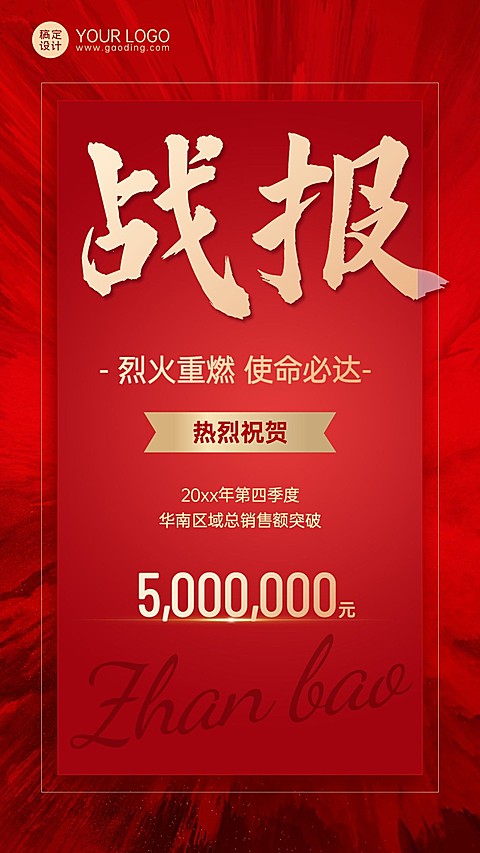 微商区域销售表彰业绩喜报喜庆手机海报