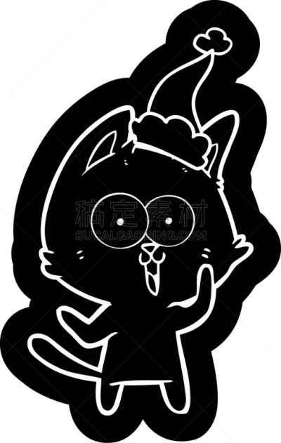 衣服,猫,幽默,圣诞帽,图标,卡通,可爱的,宠物,图像,庆祝