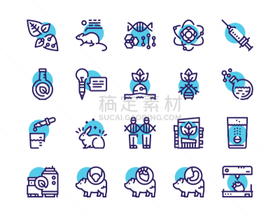 生物学,计算机图标,矢量,彩色图片,直的,微生物学,显微镜,健康保健,螺线,化学
