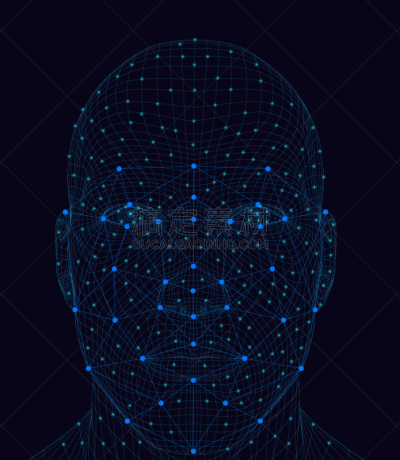 人的脸部,男性,身份,绘画插图,面部识别技术,矢量,接线框