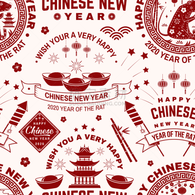 2020,幸福,矢量,老鼠,焰火,春节,四方连续纹样,背景,樱之花,剪影