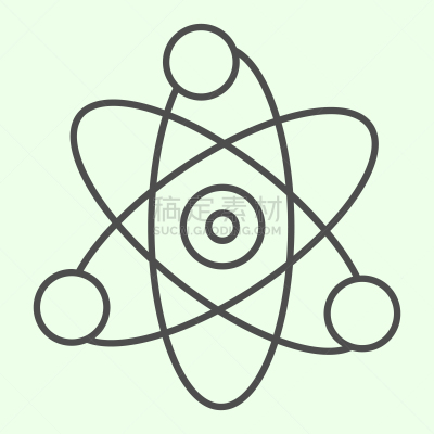 细的,轮廓,符号,概念,矢量,化学,科学,原子,标志,教育