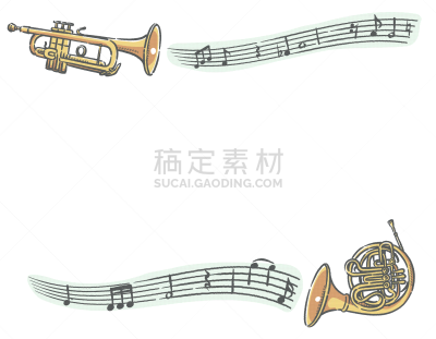 边框,音符,抽象,铜管乐器,传统,管弦乐队,黄铜,请柬,复古风格,古董