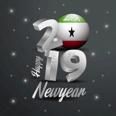 2019,索马里兰,字体,新年前夕,华丽的,请柬,壁纸,模板,问候