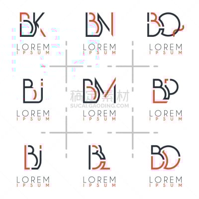 Alphabet logo for business card, presentation, flyer, document, brochure, website, mobile. Can be used for marketing, advertising, promotion for online and print media. Vector illustration logo
