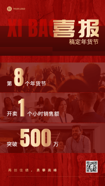 年货节实景拼图喜报春节手机海报预览效果