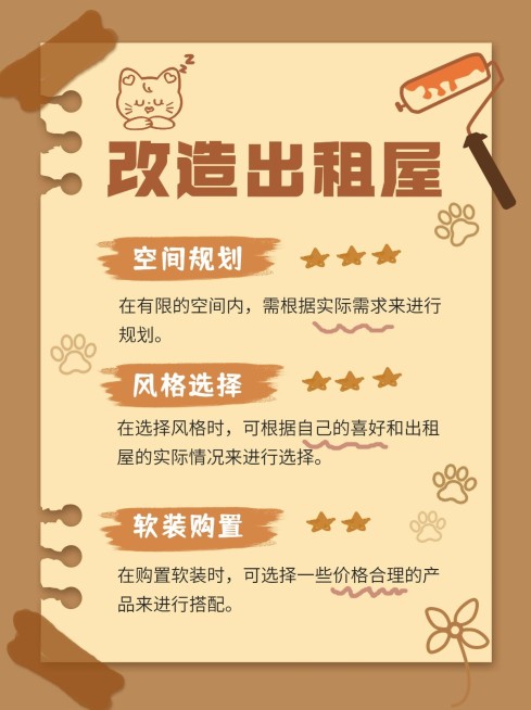 免费拙气涂鸦风家居家装攻略指南小红书套装配图预览效果