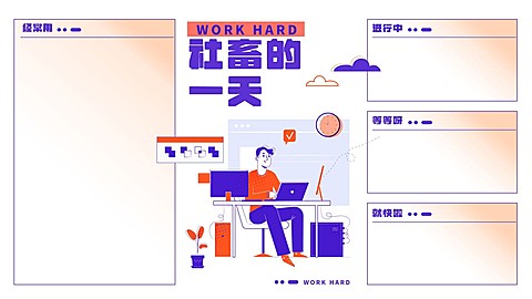 打工人趣味电脑分区壁纸