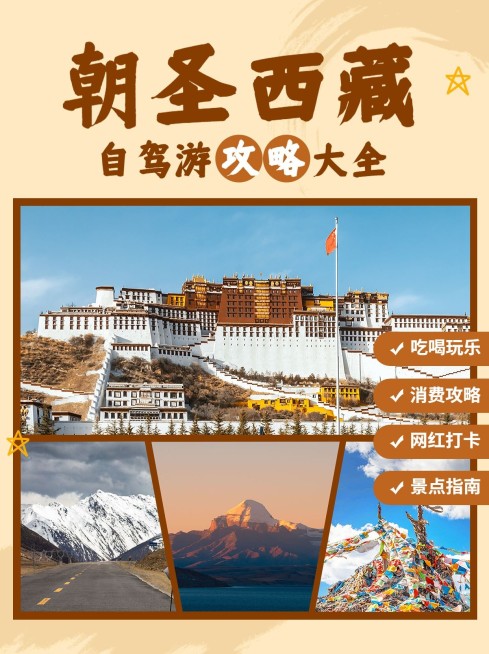 旅游出行西藏景区景点推荐小红书配图预览效果