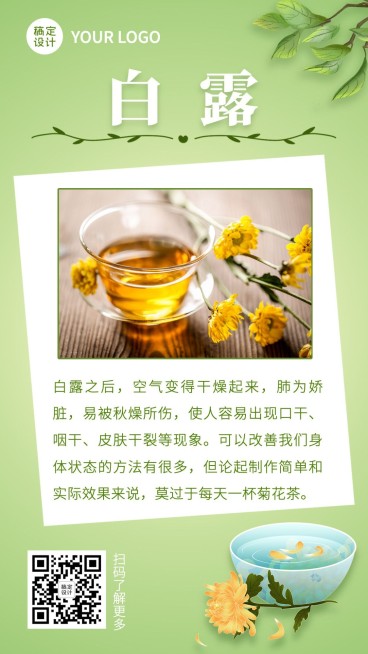 简约白露养生知识科普产品展示预览效果