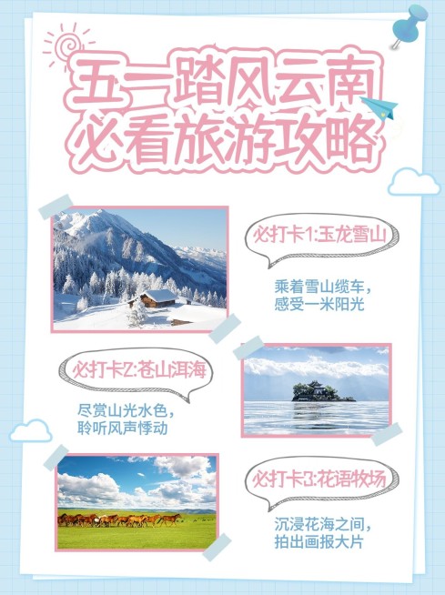 五一劳动节旅游攻略小红书封面配图预览效果