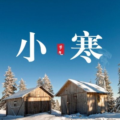 小寒节气祝福冬日飘雪实景公众号次图