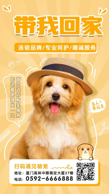 宠物门店介绍宣传海报预览效果
