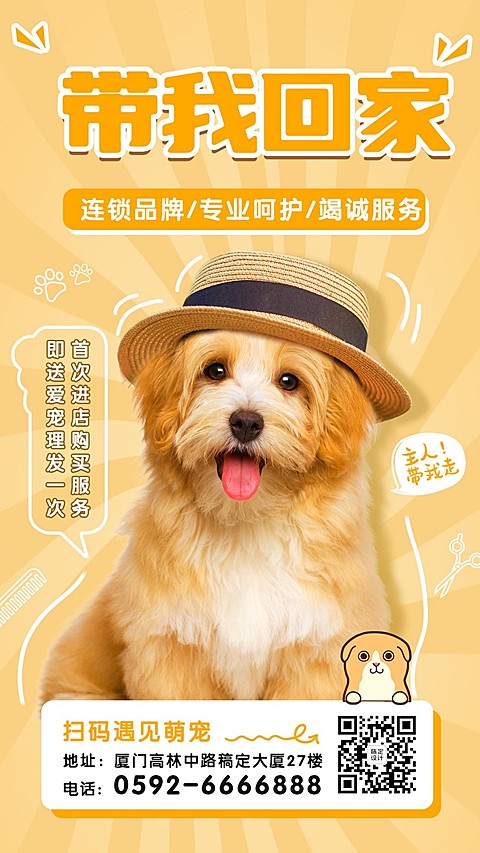 宠物门店介绍宣传海报
