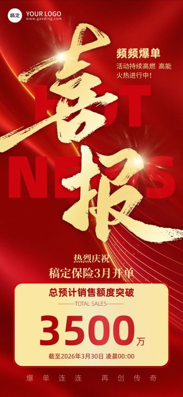 金融保险业绩喜报预览效果