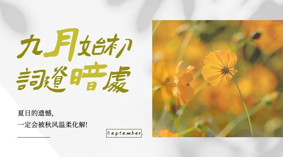通用9月你好祝福文艺广告banner