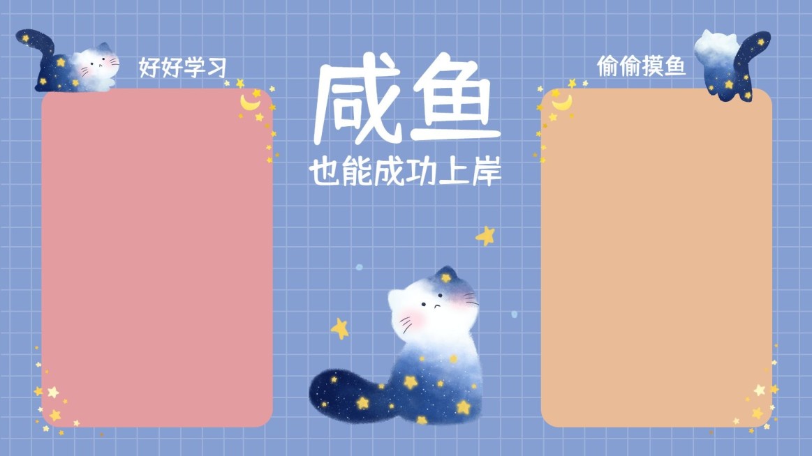 可爱猫咪打工人咸鱼电脑分区壁纸预览效果