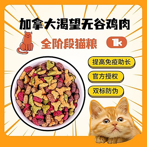 宠物猫粮可爱卡通主图