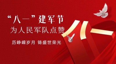 八一建军节快乐祝福合成横版海报