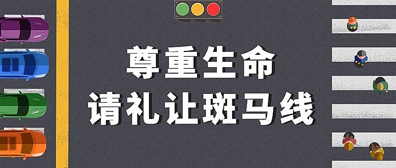 公安交通安全礼让斑马线公益宣传公众号首图