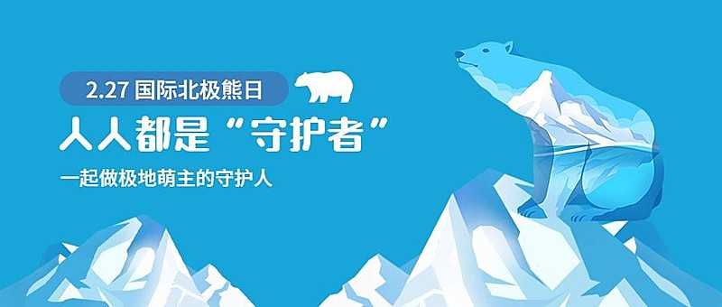 2.27国际北极熊日动物保护手绘公众号首图