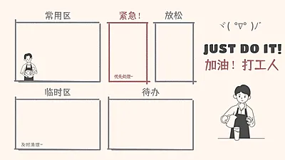简约打工人工作分区桌面电脑壁纸