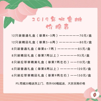 餐饮美食/可爱清新/水果价格表/方形海报
