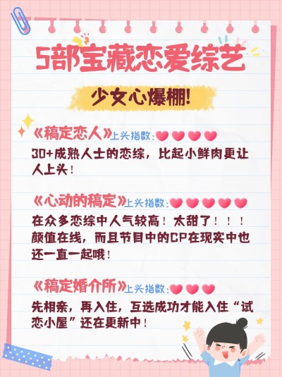 影视综艺清单安利手帐风小红书配图